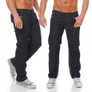 COPY - NEW! DIESEL INDUSTRY WAYKEE REGULAR-STRAIGHT dark wash denim jeans 32 x …